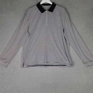 Coolibar Polo Shirt Adult XL White Striped Sun Shirt UPF 50+ Golf Performance